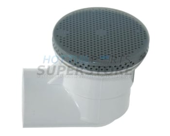 Waterway 1.5" Low Profile 90 Suction Drain, Grey